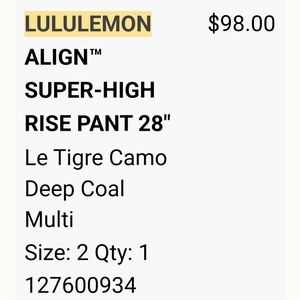 COPY - Align Super High Rise 28 Le Tigre Camo deep coral